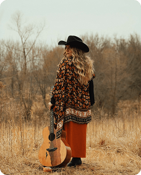 Artist in field
